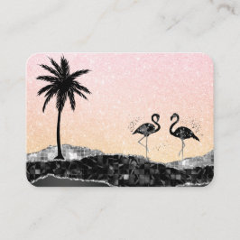Tarjeta De Visita *~* Flamingo de árbol de palmas tropicales agridul