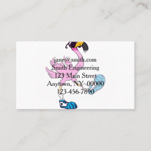 Tarjeta De Visita Flamingo gracioso con gafas de sol  elegir color d