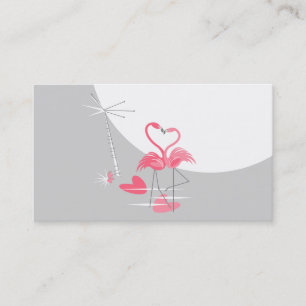 Tarjeta De Visita Flamingo Love Large Moon business card