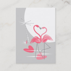 Tarjeta De Visita Flamingo love Large Moon poderoso vertical