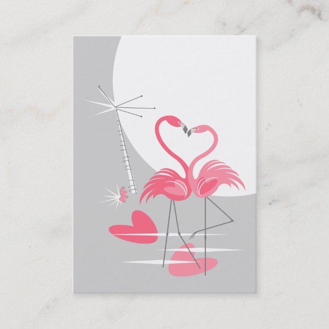Tarjeta De Visita Flamingo love Large Moon poderoso vertical (Anverso)