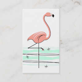 Tarjeta De Visita Flamingo Ocean business card white