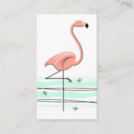Tarjeta De Visita Flamingo Ocean business card white