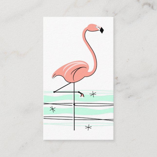 Tarjeta De Visita Flamingo Ocean business card white (Anverso)