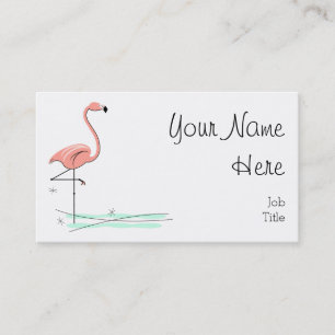 Tarjeta De Visita Flamingo Ocean side text