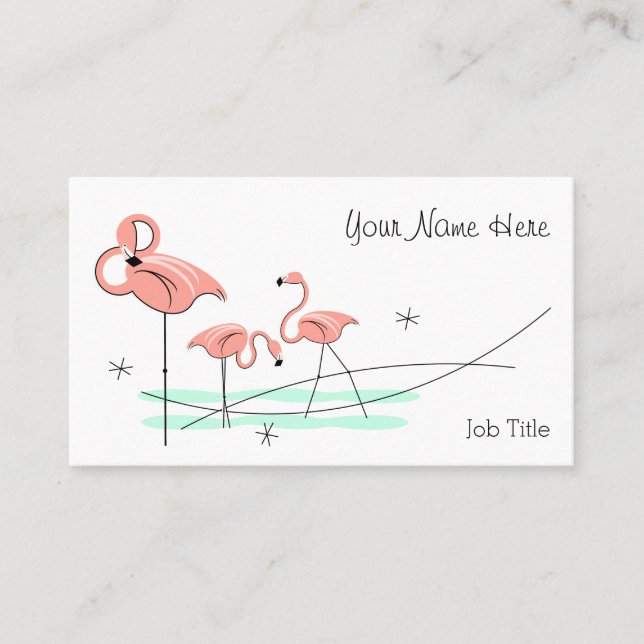 Tarjeta de visita Flamingo Ocean Trio (Anverso)