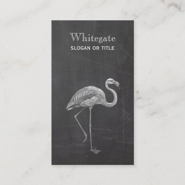 Tarjeta De Visita Flamingo Rustic Black Business Card (Anverso)