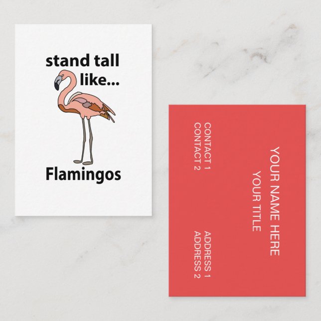 Tarjeta De Visita Flamingos Se Mantienen Altos Como Flamingos Flamin (Anverso / Reverso)