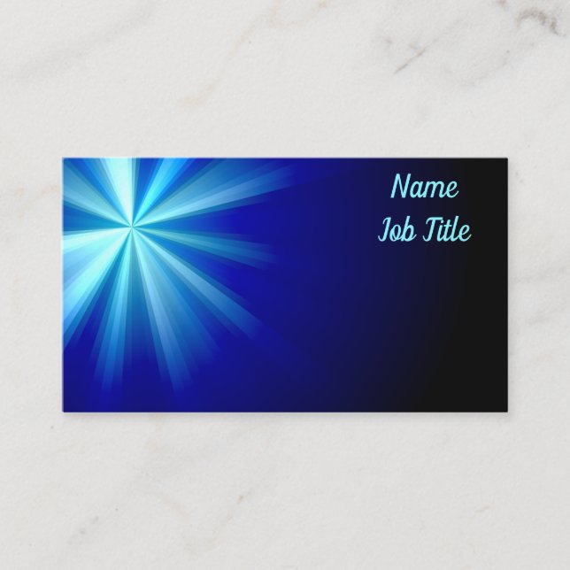 Tarjeta De Visita Flare azul claro sobre azul oscuro (Anverso)