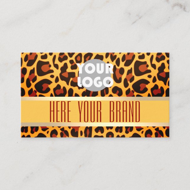 Tarjeta De Visita Flashy Leopard Pattern Beauty and Event Planner (Anverso)
