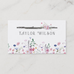 tarjeta de visita flauta de flores silvestres