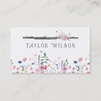 tarjeta de visita flauta de flores silvestres