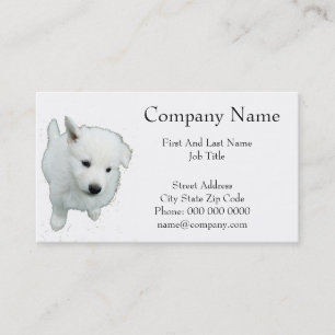 Tarjeta De Visita Flauta fotografía de cachorro blanco
