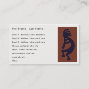 Tarjeta De Visita Flauta Jugando a la figura de Kokopelli - Negro so
