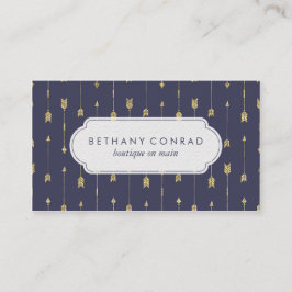 Tarjeta De Visita Flecha del azul real y del oro