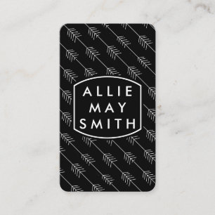 Tarjeta De Visita Flechas blancas / negro