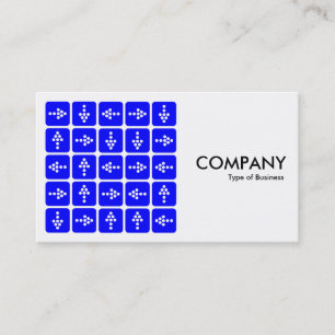 Tarjeta De Visita Flechas LED Cuadrado Azul - Blanco