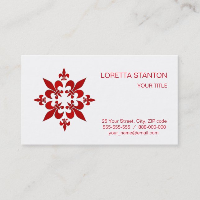 Tarjeta De Visita Fleur de Lis (Anverso)