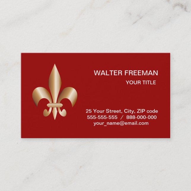Tarjeta de visita Fleur de lis (Anverso)