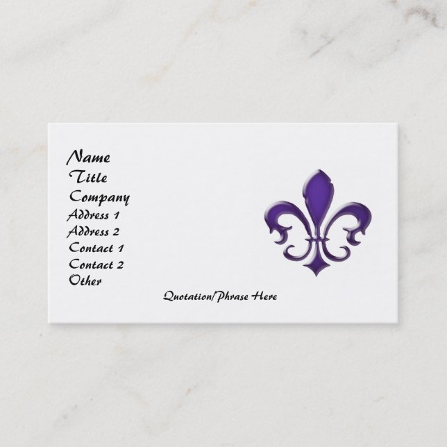 Tarjeta De Visita Fleur de Lis 1 (Anverso)