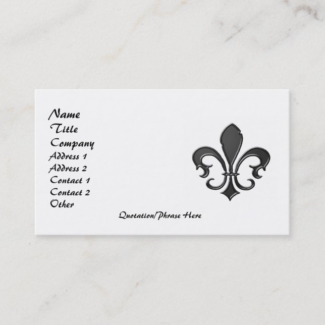 Tarjeta De Visita Fleur de Lis 2 (Anverso)