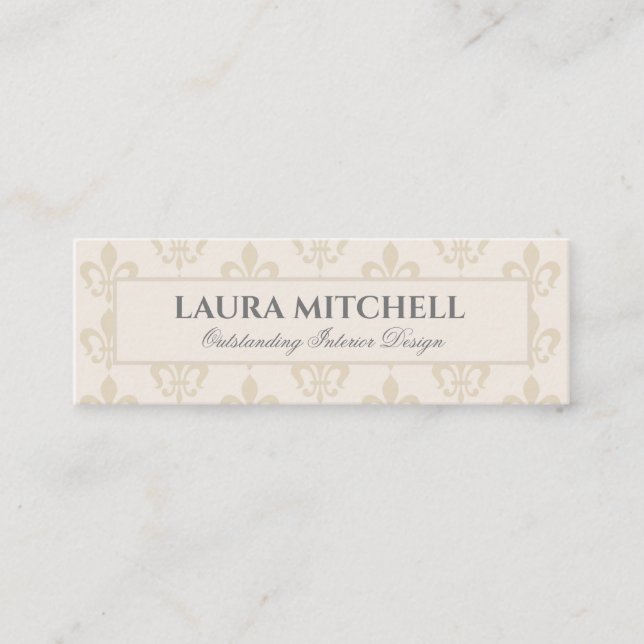 Tarjeta de visita Fleur de Lis Alabaster (Anverso)