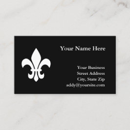 Tarjeta De Visita Fleur de Lis en blanco y negro