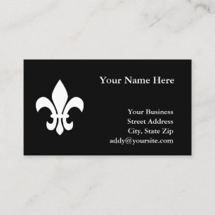 Tarjeta De Visita Fleur de Lis en blanco y negro