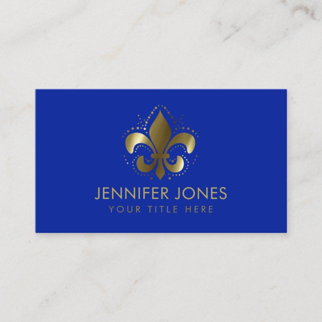 Tarjeta De Visita Fleur-de-lis - Gradiente dorado (Anverso)