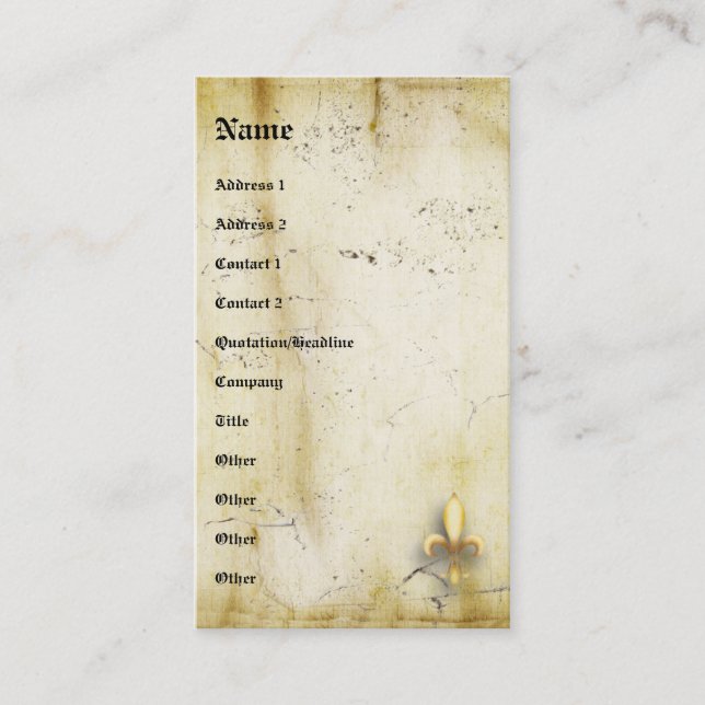 Tarjeta De Visita Fleur-de-Lys (Anverso)