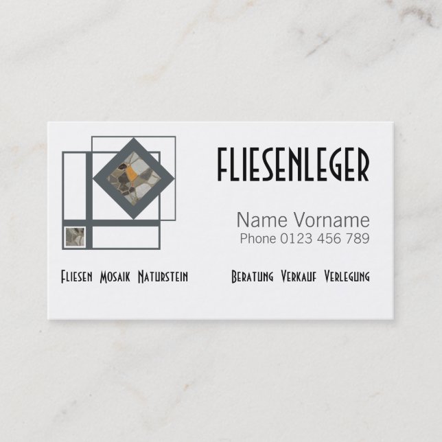 Tarjeta De Visita fliesenleger (Anverso)