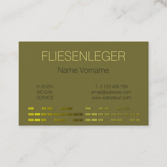 Tarjeta De Visita fliesenleger (Anverso)