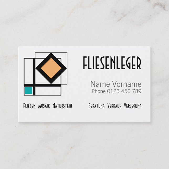 Tarjeta De Visita fliesenleger (Anverso)
