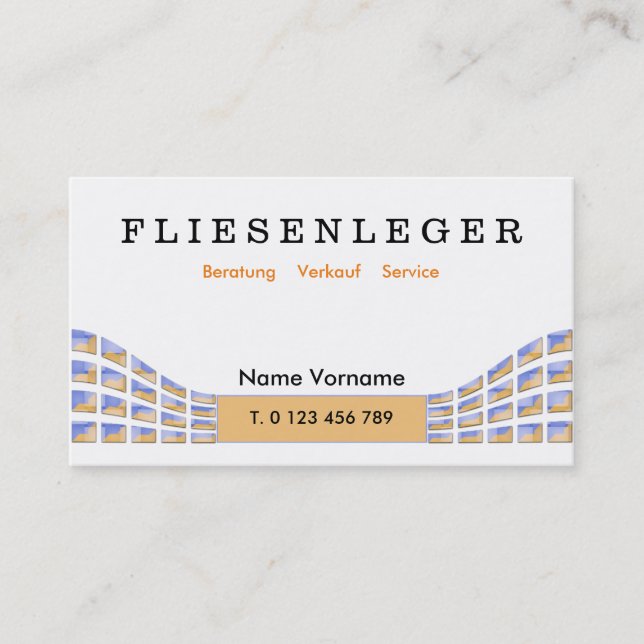 Tarjeta De Visita fliesenleger (Anverso)