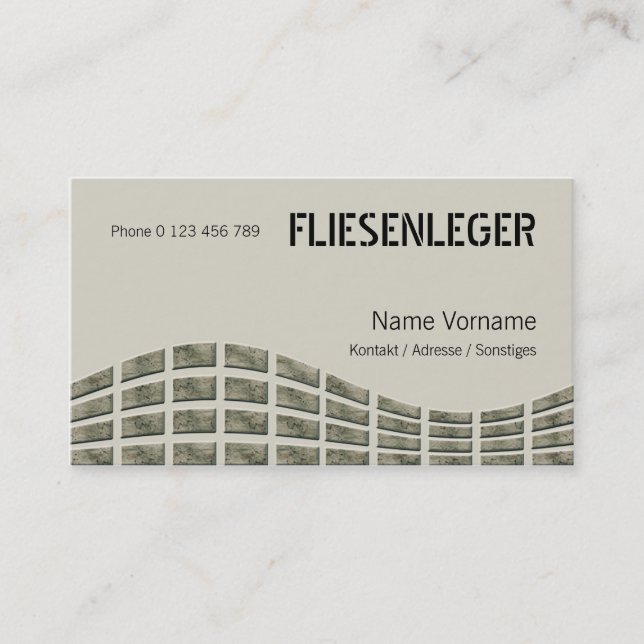Tarjeta De Visita fliesenleger (Anverso)