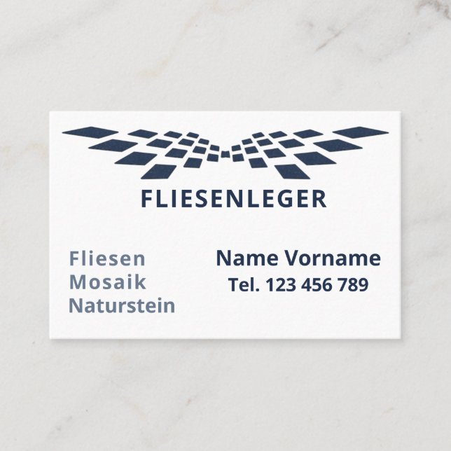Tarjeta De Visita Fliesenleger Handwerker (Anverso)