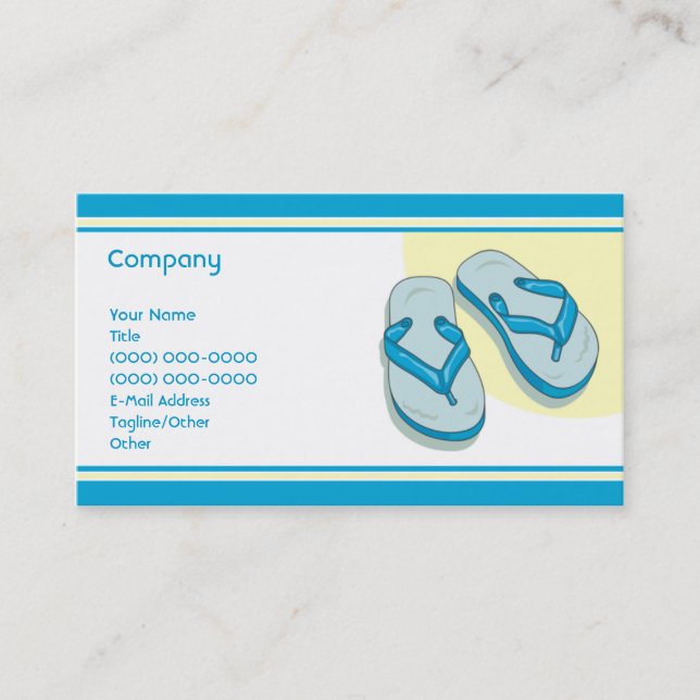 Tarjeta De Visita Flips-flopes azules (Anverso)