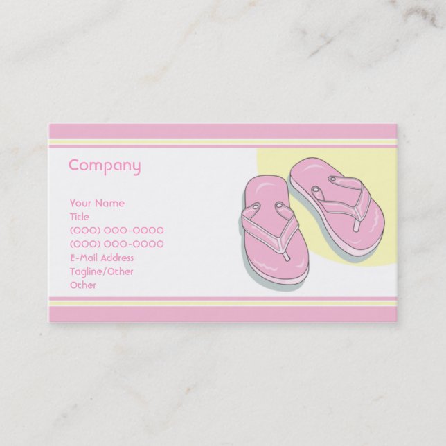 Tarjeta De Visita Flips-flopes rosados (Anverso)