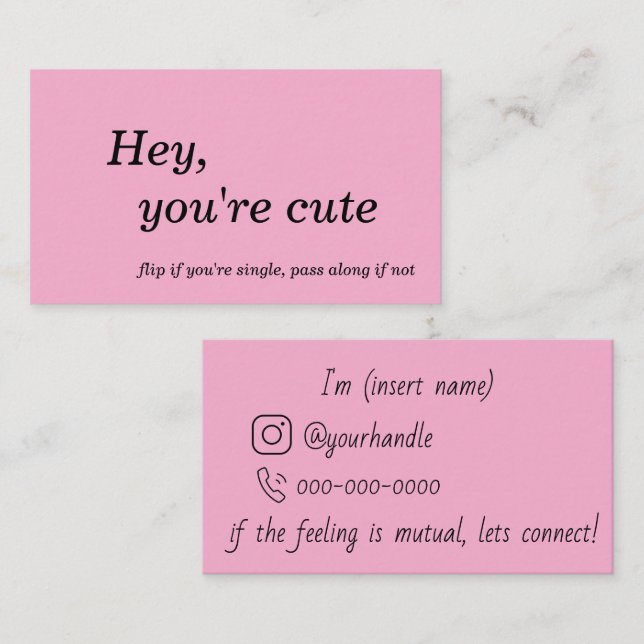 Tarjeta De Visita Flirt and Connect Cards (Anverso / Reverso)