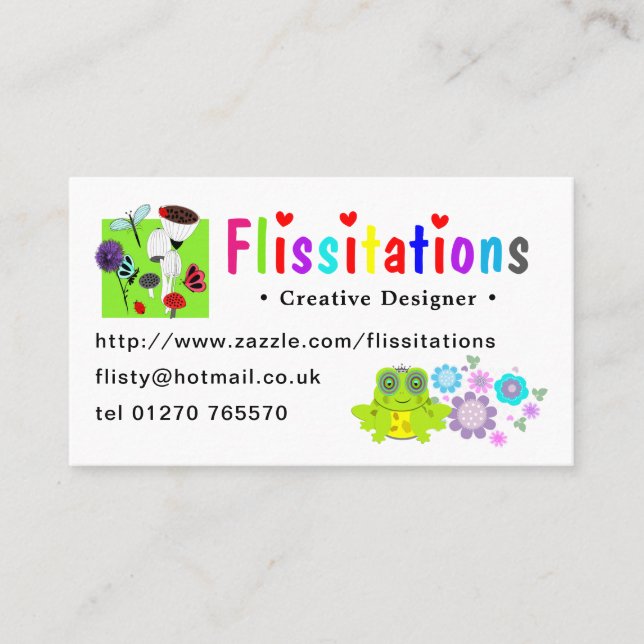 Tarjeta De Visita Flissitation Zazzle Store (Anverso)