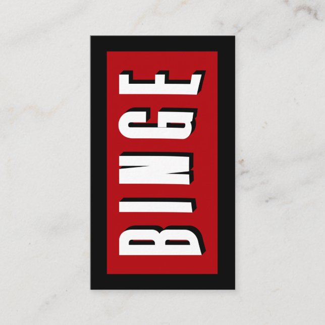Tarjeta De Visita Flix de la serie Binge (Anverso)
