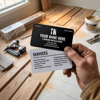 Tarjeta De Visita Flooring Installation Modern Black and Silver