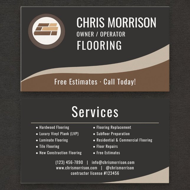 Tarjeta De Visita Flooring Installation Professional (Subido por el creador)