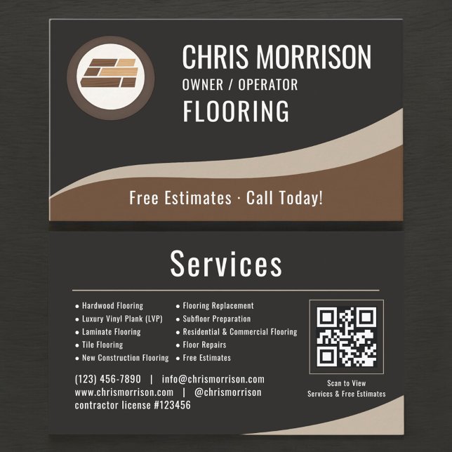 Tarjeta De Visita Flooring Installation QR Code (Subido por el creador)