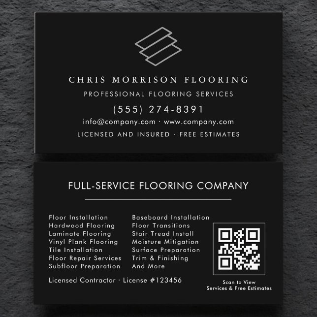 Tarjeta De Visita Flooring Installation QR Code (Subido por el creador)