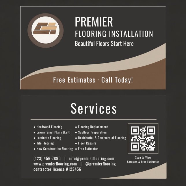 Tarjeta De Visita Flooring QR Code Professional  (Subido por el creador)