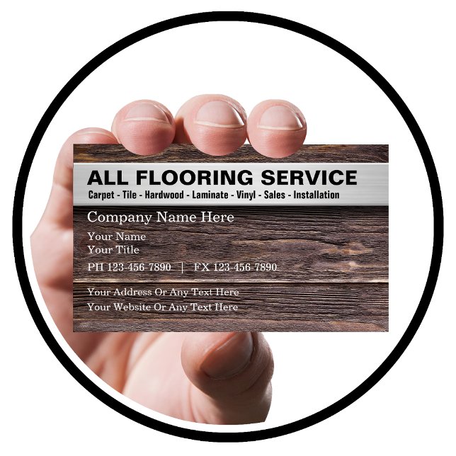 Tarjeta De Visita Flooring Services Wood Look Art Background (Wood Flooring Business Cards)