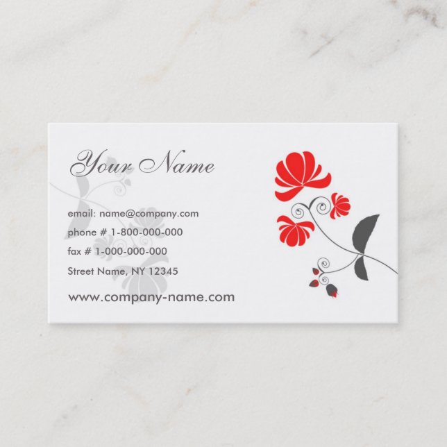 Tarjeta De Visita Flor (Anverso)