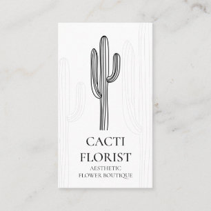 Tarjeta De Visita Flor abstracta vertical de cactus del desierto