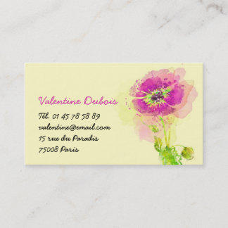 Tarjeta de visita Flor Acuarela